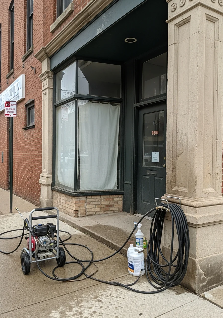 Service professional performing skilled work on a Sandusky property, highlighting professional competence and attention to quality.